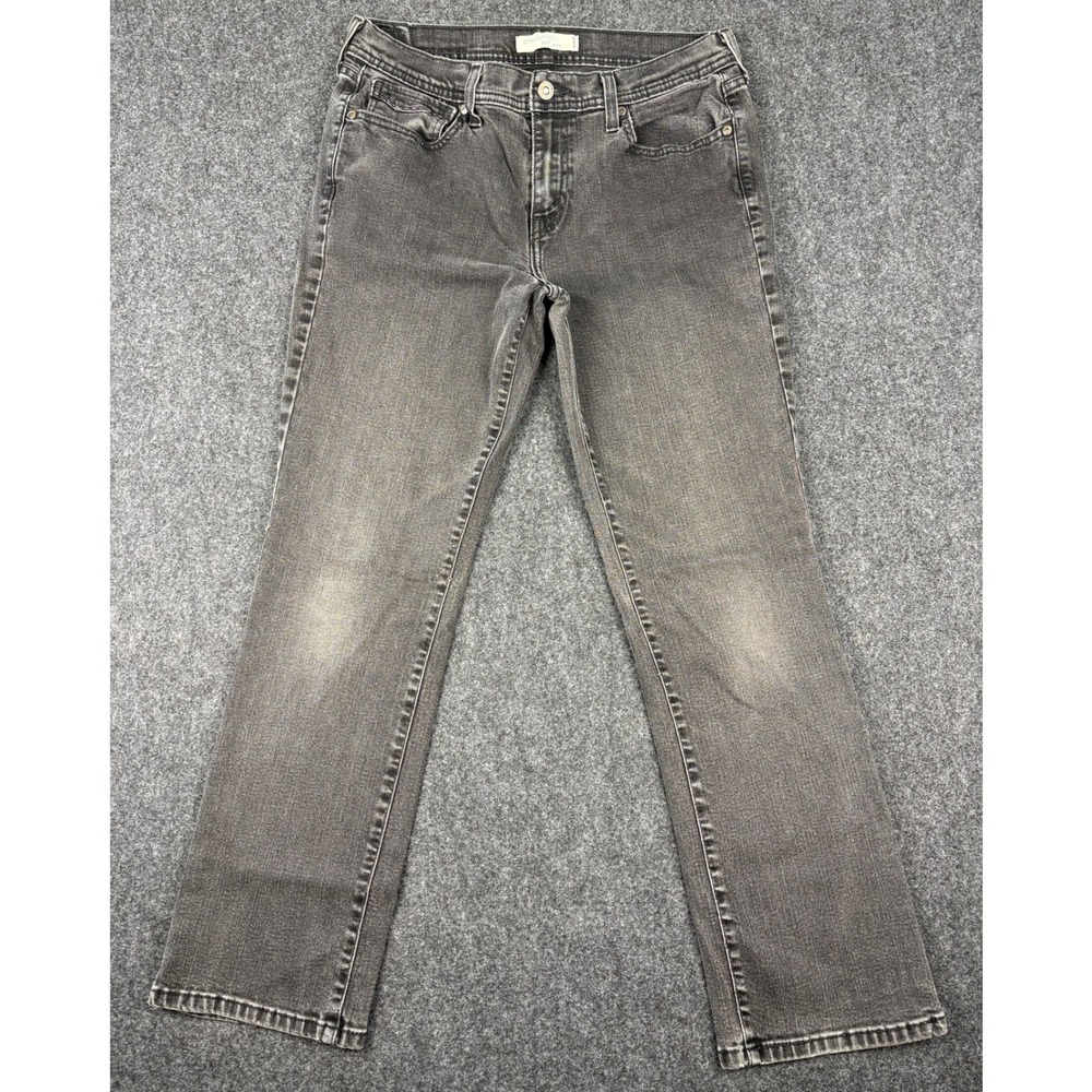 Levis 505 Straight Leg Jeans Womens 31x31 (30x28) Faded Black Mid‎ Rise Denim